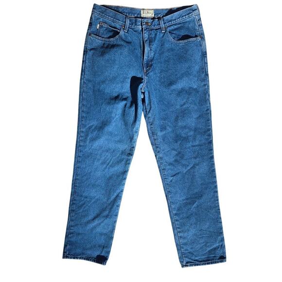 L.L. Bean Mens Classic Fit Flannel Lined Denim Jeans 36x34 Durable Heavyweight - Picture 1 of 11